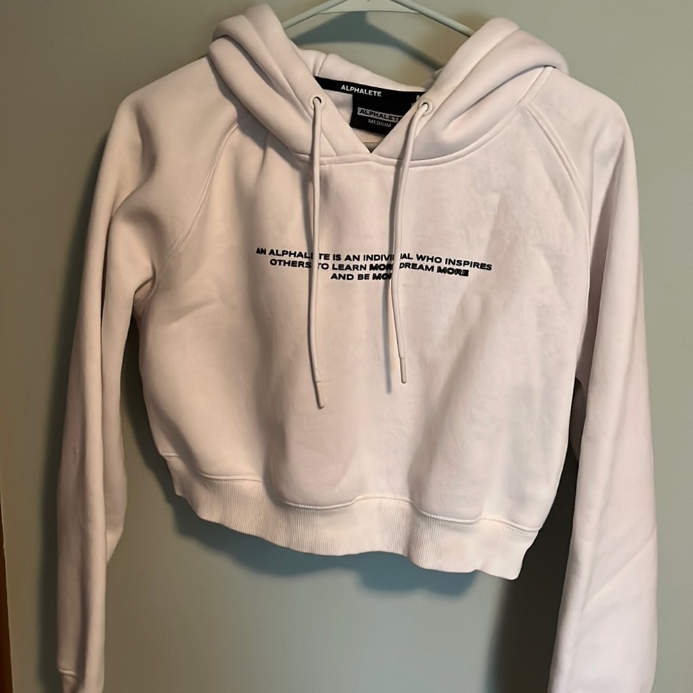Alphalete cropped white hoodie